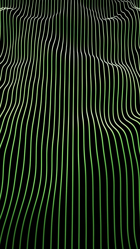 Abstract green wave lines pattern loop motion vertical background Stock Footage 344790035