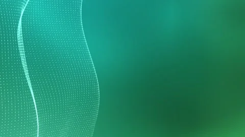 Abstract green wave motion background, particle dots forming smooth curve Stock Footage 304740565