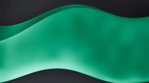 Abstract green wave pattern on dark background. 3d rendering Stock Footage 339438275