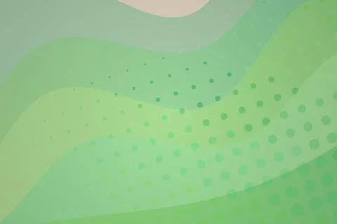 Abstract green wave pattern with dots and smooth curves Stockfoto's