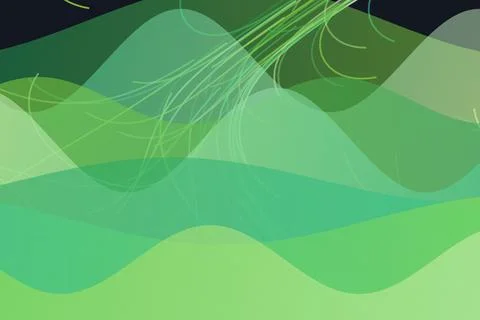 Abstract green wave pattern with flowing lines and shapes Stock Photos