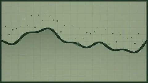 Abstract Green Waveform with Particles: Data Flow, Sound Waves, or Network .. Stock Footage 346659796