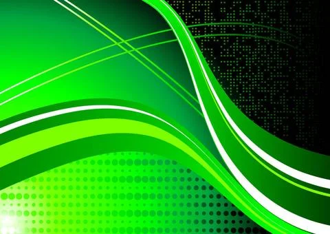Abstract green waves abstract waves on a bright horizontal background Copy... Stock Photos