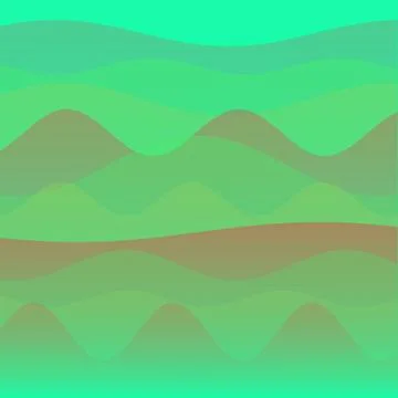 Abstract green waves background with organic layered shapes for modern mini.. Stock-Illustration