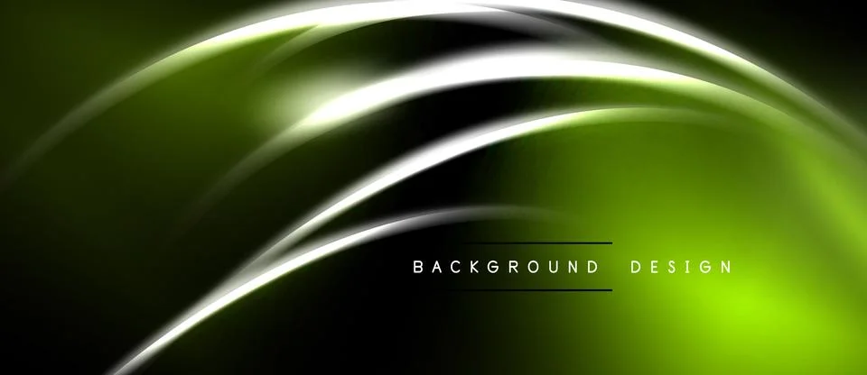 Abstract green waves, bright lines create dynamic flow. Modern design, smooth Stockillustratie