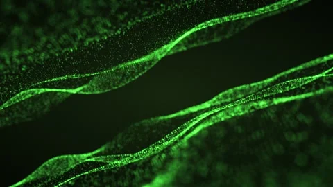 Abstract green waves on a dark background. Smooth movement of liquid smooth.. Stock Footage 276498426