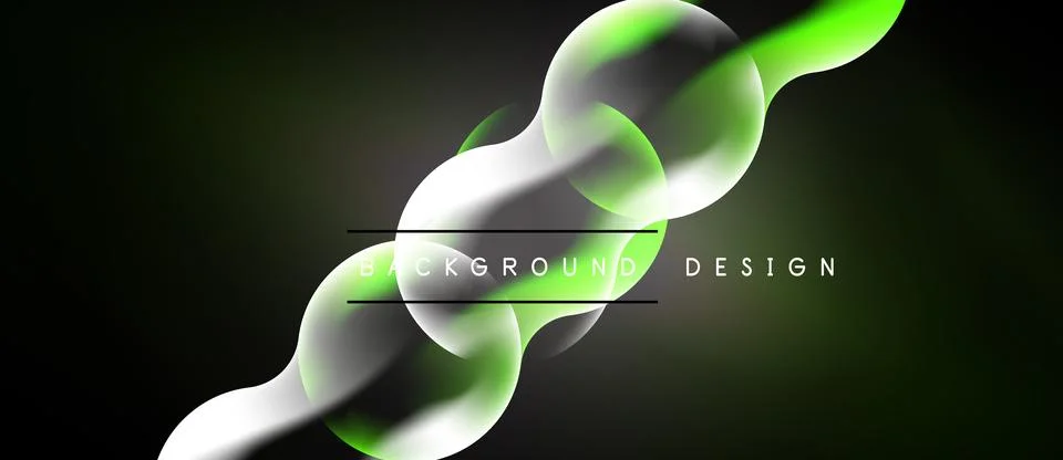 Abstract green waves, dynamic shapes, modern design. Smooth gradients create Stock Illustration