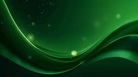 Abstract green waves flow with bokeh lights and shiny sparkles Stock Footage 313888257