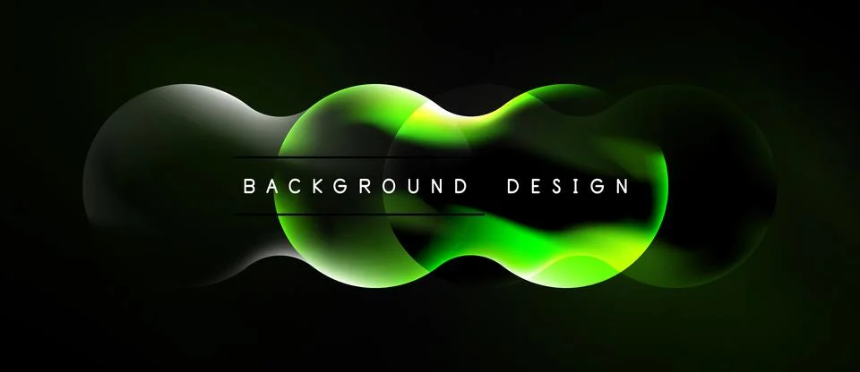 Abstract green waves over black background. Modern design element with smooth Illustrazione stock