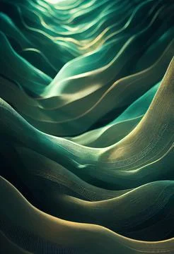 Abstract green waves pattern Stock Illustration