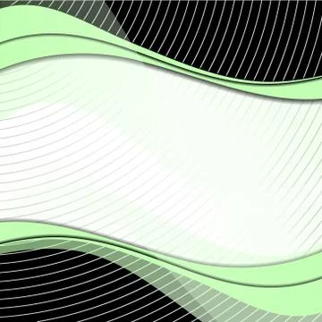 Abstract green waves with shadows and circles Stock Illustration