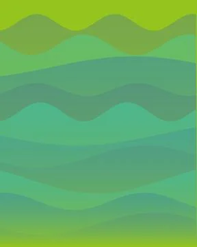 Abstract Green Wavy Background with Fluid Layered Design and Soft Color Gra.. Stock Illustration