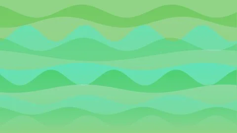 Abstract green wavy background with layered horizontal fluid curves and tea.. Stock Illustration