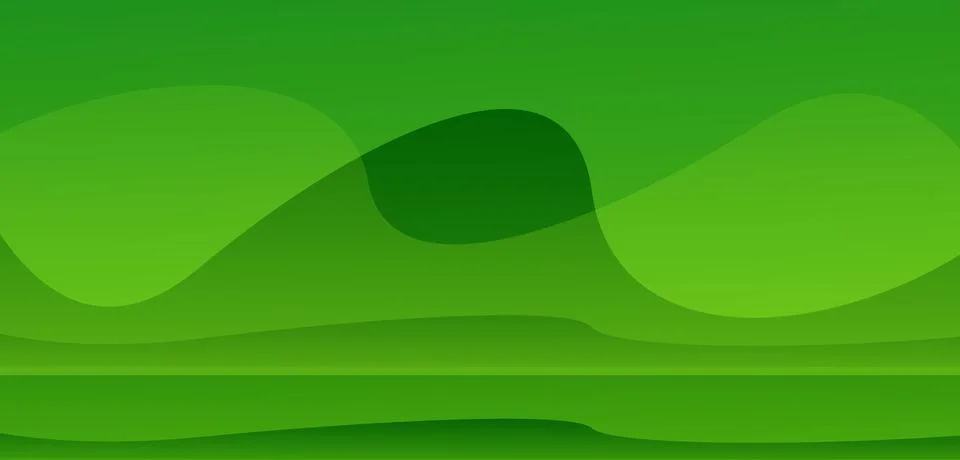 Abstract green wavy background with overlapping transparent layers and soft.. Stock Illustration