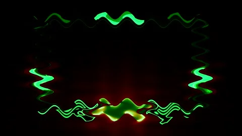 Abstract Green Wavy Frame on Black Background Video stock 284404659