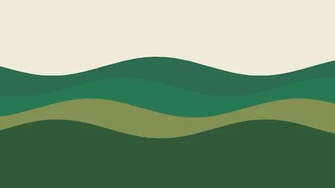 Abstract green wavy layers background with soft organic shapes and copy space Stock Illustration