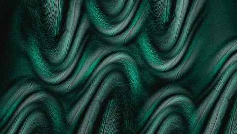 Abstract green wavy pattern with ridged texture. Dark and light green tones.. 스톡 일러스트