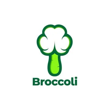 Abstract green white vegetables fresh broccoli logo design vector graphic s.. Stock Illustration