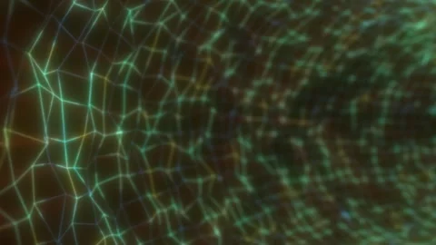 Abstract green wireframe grid with glowing geometric lines Stock Footage 337132064