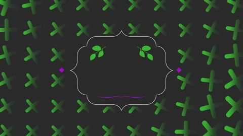 Abstract Green X Pattern on Dark Background with Decorative Elements Stock Footage 341926063