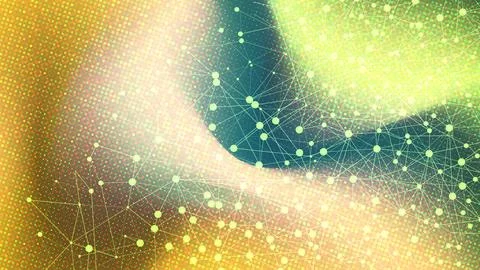 Abstract Green Yellow Digital Network Background Illustrazione stock