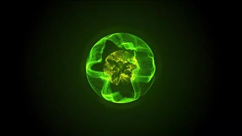 Abstract green yellow glowing digital Stock Footage 270378747