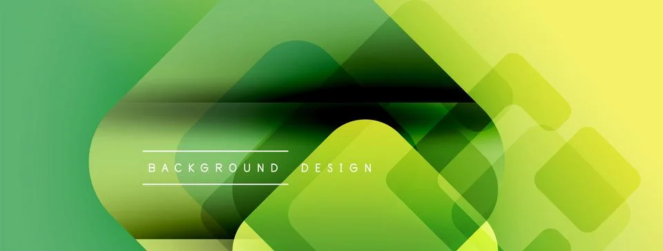 Abstract green yellow gradient background. Overlapping shapes create modern Stock Illustration