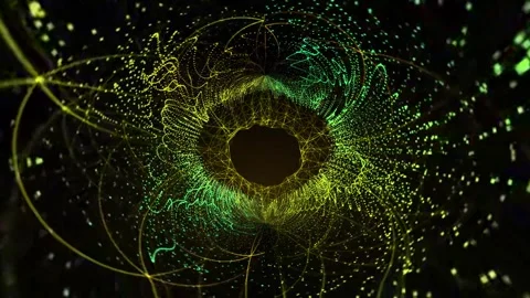 Abstract Green Yellow Spiral Pattern Stock Footage 289117624