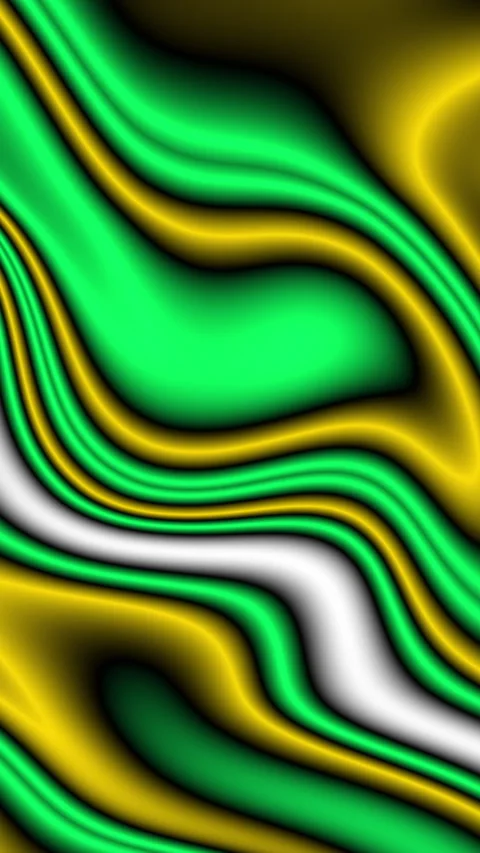 Abstract green yellow white waves design Video stock 310281433