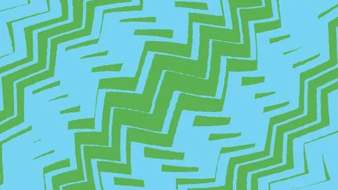 Abstract green zigzag pattern on a light blue background Stock Illustration