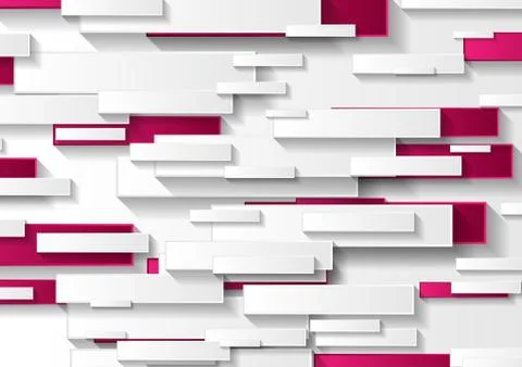 Abstract grey and pink tech geometric rectangles background Illustrazione stock