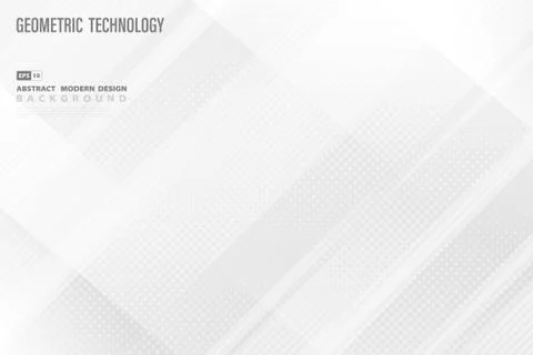 Abstract grey and white dot halftone decoration technology design background. Stock Illustration