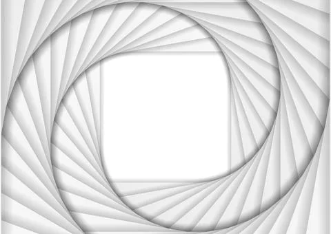 Abstract grey and white geometric spiral paper tech background 스톡 일러스트