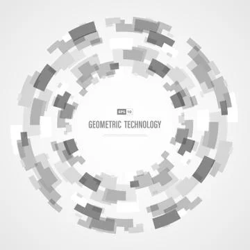 Abstract grey and white technology square circle color of futuristic Stock Illustration