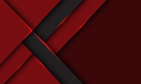 Abstract grey arrow geometric shadow direction on deep red with blank space d Stock Illustration