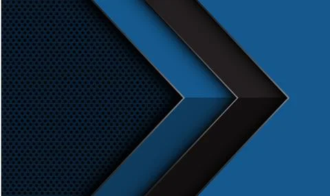 Abstract grey arrow geometric shadow direction on deep blue with blank space Stock Illustration