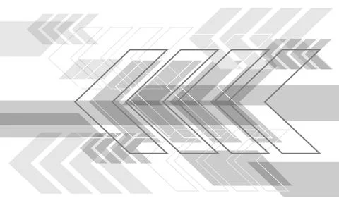Abstract grey arrow speed direction geometric on white technology futuristic Stock Illustration