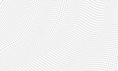 Abstract grey circle dots wave pattern on white design modern technology Stock Illustration