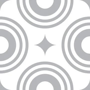 Abstract grey circle pattern seamless geometric Stock Illustration