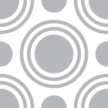 Abstract grey circle pattern seamless geometric Stock Illustration