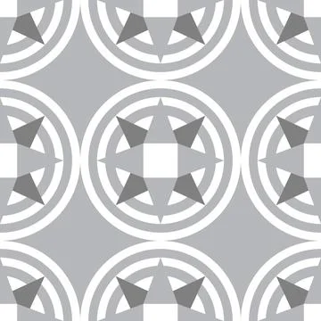 Abstract grey circle pattern seamless geometric Stock Illustration