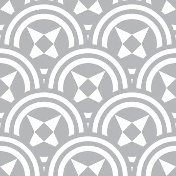 Abstract grey circle pattern seamless geometric Stock Illustration