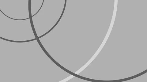 Abstract grey circles intersect on a flat grey background, creating a minimal イラスト素材