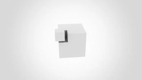 Abstract grey cube assembling. Missing part concept. 3D rendering Stock Illustration
