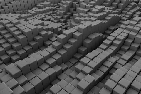 Abstract grey cube background Stock Illustration