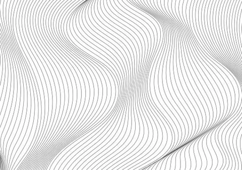 Abstract grey curved waves refraction vector background Stock Illustration