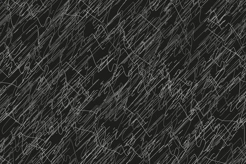 Abstract Grey Doodles Seamless Pattern on Black Stock Illustration