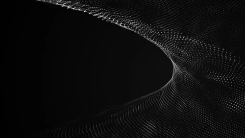 Abstract grey Dots Particles With Dark Background Vídeo Stock 266222430