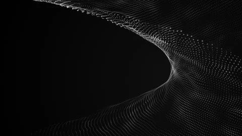 Abstract grey Dots Particles With Dark Background Ilustración de archivo