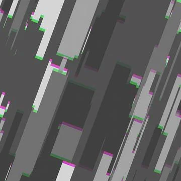 Abstract Grey Geometric Pattern with Digital Glitch Effects and Diagonal Illustrazione stock